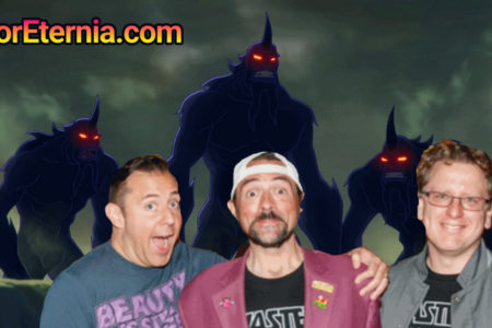 Kevin Smith, Ted Biaselli and Rob David battle Shadow Beasts in ”Masters of the Universe: Revelation”