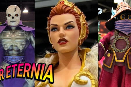 Mondo’s upcoming Teela, Orko and Scare Glow figures are on display at DesignerCon!