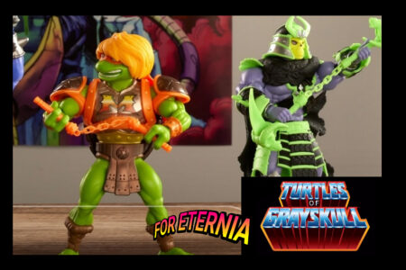 New MICHELANGELO and SKELETOR Masters of the Universe Origins ”Turtles of Grayskull” figures teased