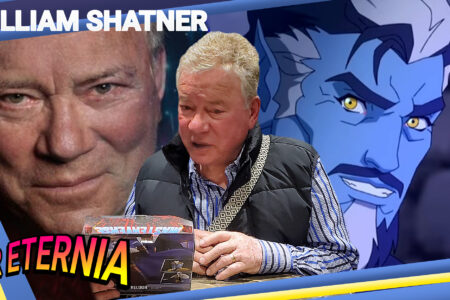 FOR ETERNIA shows William Shatner the Masterverse Keldor figure and asks will he RETURN as Keldor