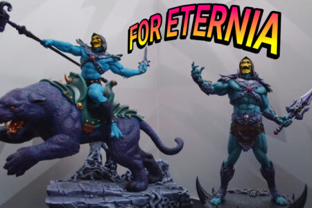 Tweeterhead Skeletor & Panthor Deluxe Maquette and New Skeletor Legends ”Classic Edition” displayed at SIDESHOW CON
