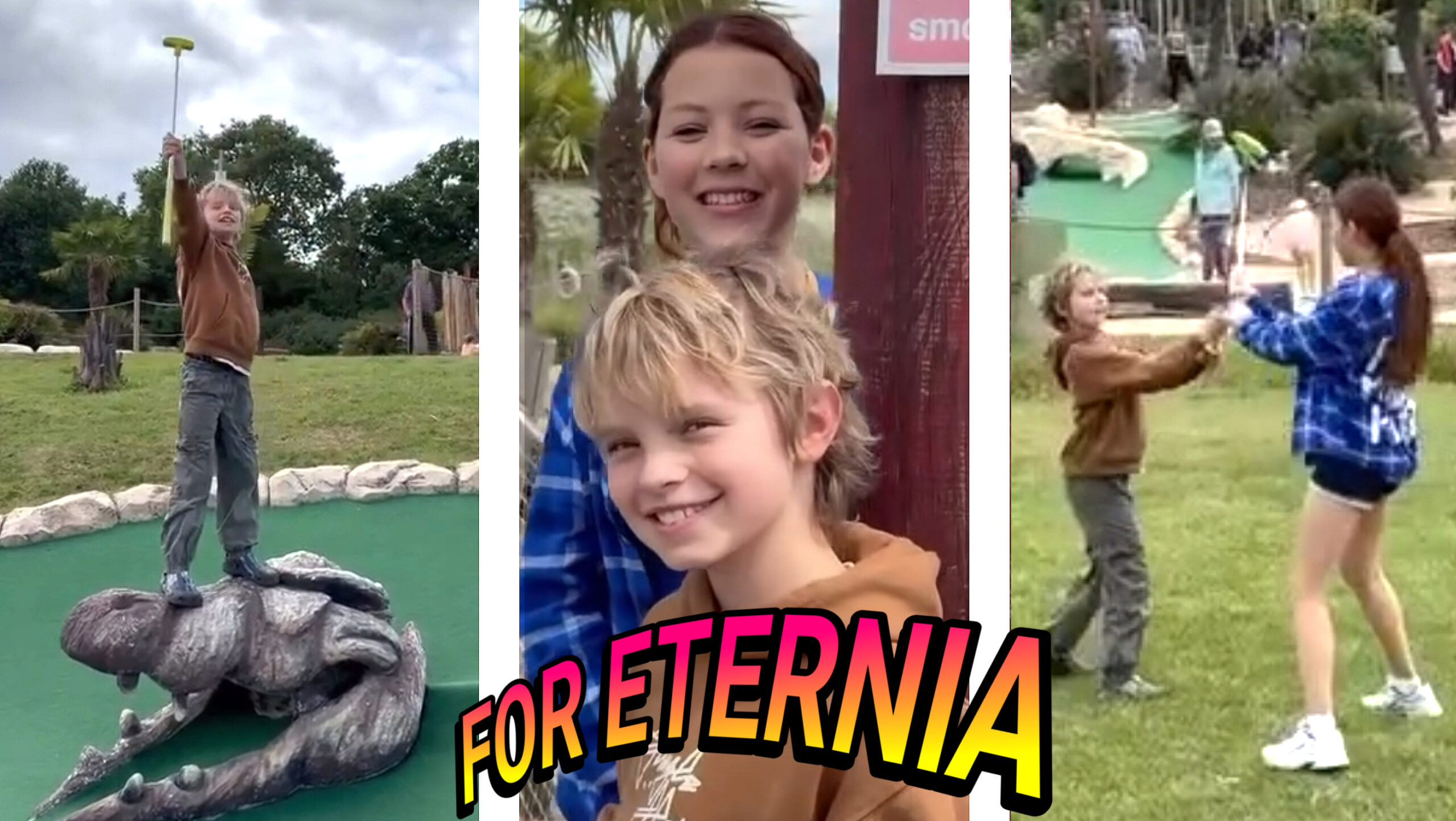 YOUNG ADAM AND TEELA GO GOLFING! Actors Artie Wilkinson-Hunt and Eire Farrell take a filming day off together!