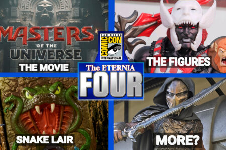 Masters of the Universe MOVIE Logo, Props and Art Reveal! New Action Figures! Snake Lair overpriced? Four Hosts. Four Topics. Watch the Eternia FOUR!