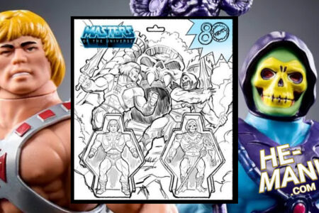 A behind-the-scenes look at the packaging design for the Masters of the Universe Origins “Retro Punching HE-MAN and SKELETOR” Mattel 80th Anniversary set