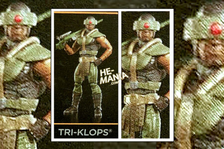 TRI-KLOPS WITH A SNIPER RIFLE? First look at Kojo Attah’s TRI-KLOPS Costume thanks to Masters of the Universe Movie “Chronicles” Action Figure Cross-Sell art!