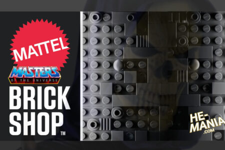 “Masters of the Universe” Brick Shop SKELETOR BUST Collector Building Set (with Interchangeable Faces, plus Evil Glare Light Effect) coming soon! Skeletor HAVOC STAFF Replica Set is too!