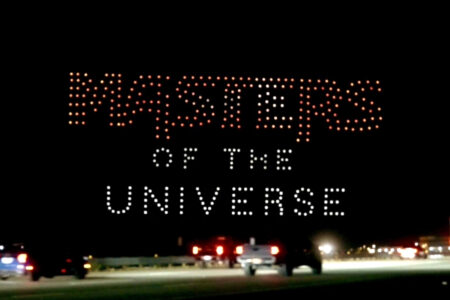 “Masters of the Universe” Movie DRONE BILLBOARD is unveiled in the Southern California Sky to time with the Desert Festival!
